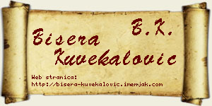 Bisera Kuvekalović vizit kartica